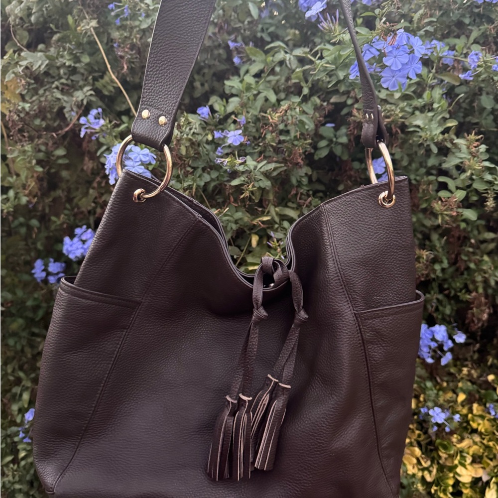 LAGGO Brown Leather Hobo Bag